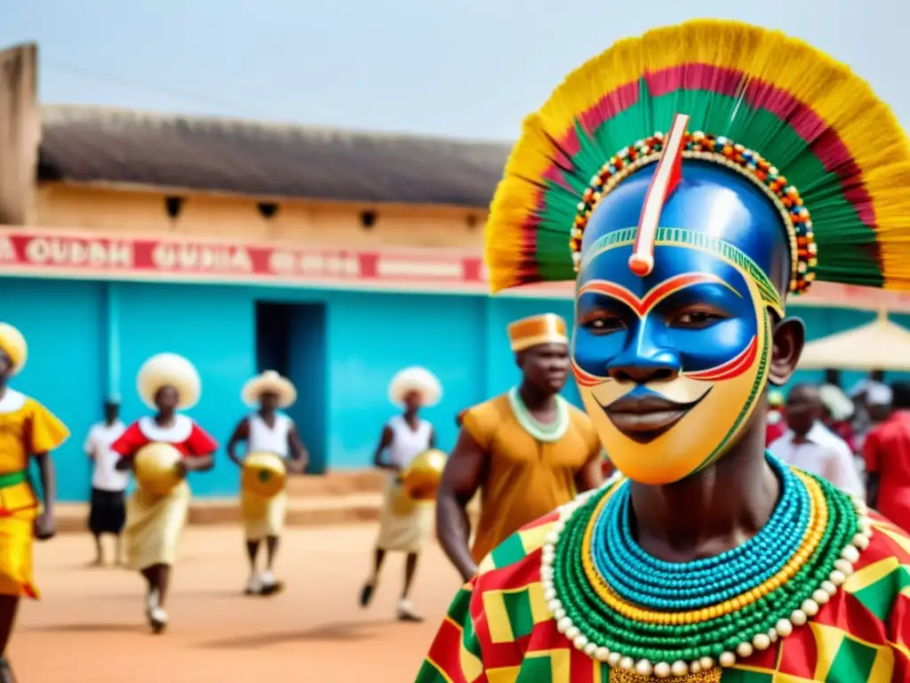 Vibrante Festival de Ouidah en Benín: coloridos trajes y máscaras, ritmos y arquitectura histórica en una celebración llena de sincretismo