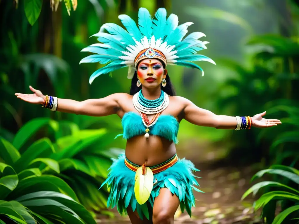 Un vibrante ritual BoiBumbá en la exuberante selva amazónica, con trajes coloridos, danza y música folclórica