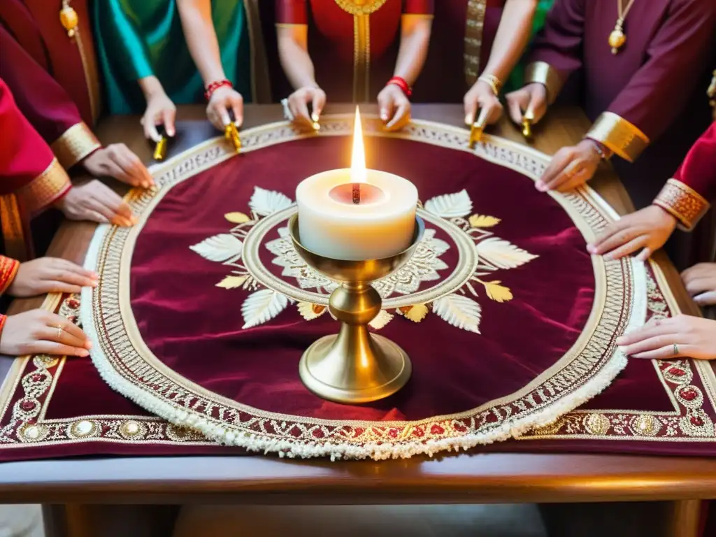 Vibrante ritual del vino en comunidad, resplandor de la luz de las velas