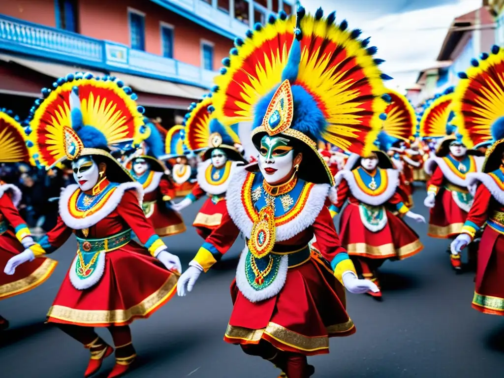 Vibrante sincretismo en el Carnaval de Oruro: diablada colorida y enérgica danza folclórica por las calles